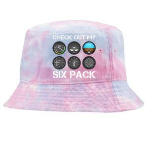 Funny Pilot Top Airplane Six Pack Flight Instruments Gift Tie-Dyed Bucket Hat