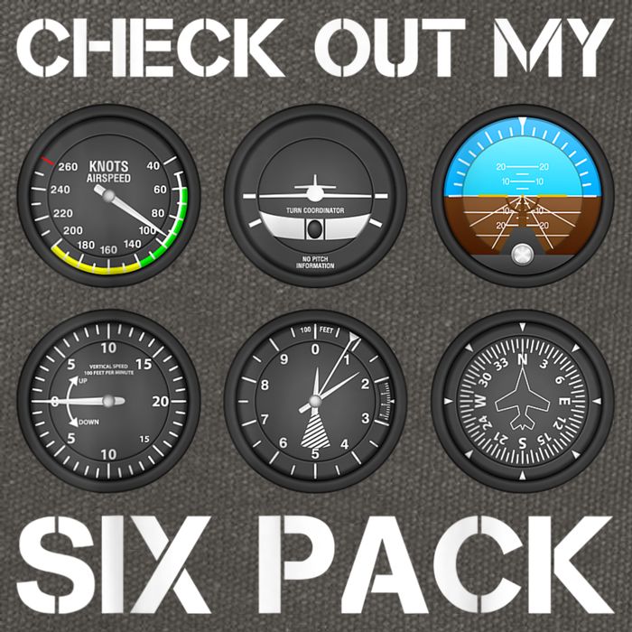 Funny Pilot Top Airplane Six Pack Flight Instruments Gift Cotton Canvas Backpack