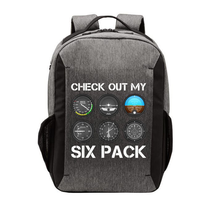 Funny Pilot Top Airplane Six Pack Flight Instruments Gift Vector Backpack