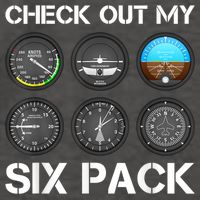 Funny Pilot Top Airplane Six Pack Flight Instruments Gift Vector Backpack