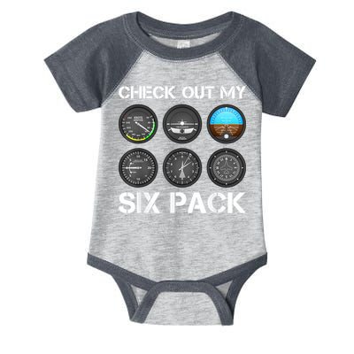 Funny Pilot Top Airplane Six Pack Flight Instruments Gift Infant Baby Jersey Bodysuit