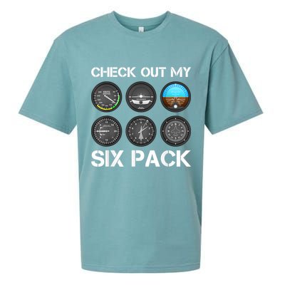 Funny Pilot Top Airplane Six Pack Flight Instruments Gift Sueded Cloud Jersey T-Shirt