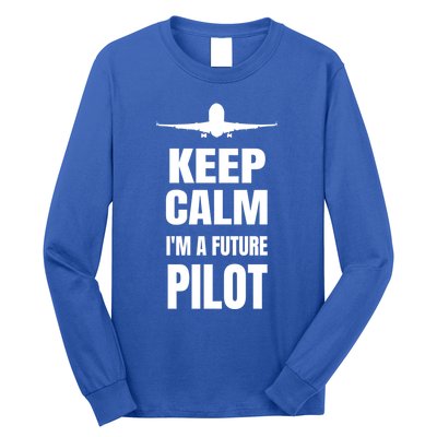 Future Pilot Tee Pilot In Progress Flight School Student Great Gift Long Sleeve Shirt