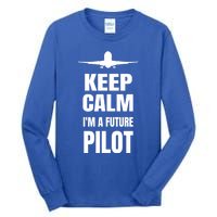 Future Pilot Tee Pilot In Progress Flight School Student Great Gift Tall Long Sleeve T-Shirt