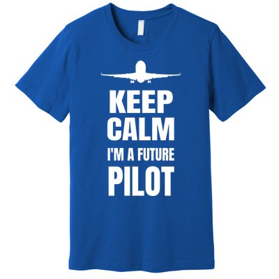 Future Pilot Tee Pilot In Progress Flight School Student Great Gift Premium T-Shirt