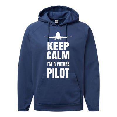 Future Pilot Tee Pilot In Progress Flight School Student Great Gift Performance Fleece Hoodie