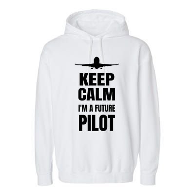 Future Pilot Tee Pilot In Progress Flight School Student Great Gift Garment-Dyed Fleece Hoodie