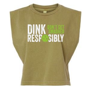 Funny Pickleball Team Clothing Dink Responsibly Garment-Dyed Women's Muscle Tee