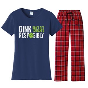 Funny Pickleball Team Clothing Dink Responsibly Women's Flannel Pajama Set