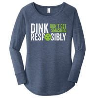 Funny Pickleball Team Clothing Dink Responsibly Women's Perfect Tri Tunic Long Sleeve Shirt