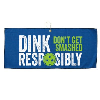 Funny Pickleball Team Clothing Dink Responsibly Large Microfiber Waffle Golf Towel