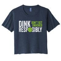 Funny Pickleball Team Clothing Dink Responsibly Women's Crop Top Tee