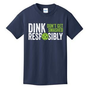 Funny Pickleball Team Clothing Dink Responsibly Kids T-Shirt