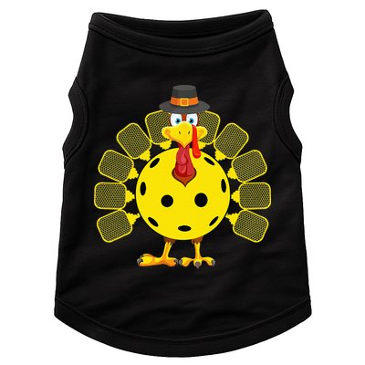 Funny Pickleball Thanksgiving Golf Ball Turkey Lover Doggie Tank
