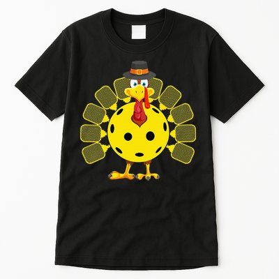 Funny Pickleball Thanksgiving Golf Ball Turkey Lover Tall T-Shirt
