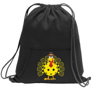 Funny Pickleball Thanksgiving Golf Ball Turkey Lover Sweatshirt Cinch Pack Bag