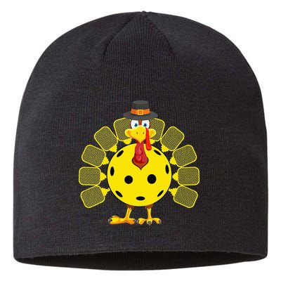Funny Pickleball Thanksgiving Golf Ball Turkey Lover Sustainable Beanie