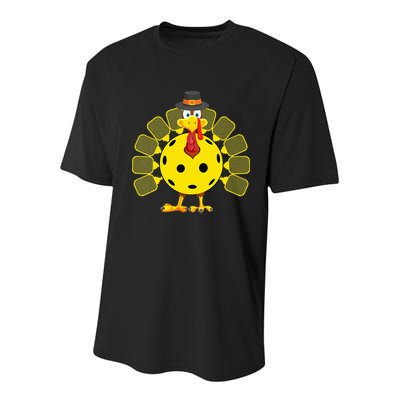 Funny Pickleball Thanksgiving Golf Ball Turkey Lover Youth Performance Sprint T-Shirt