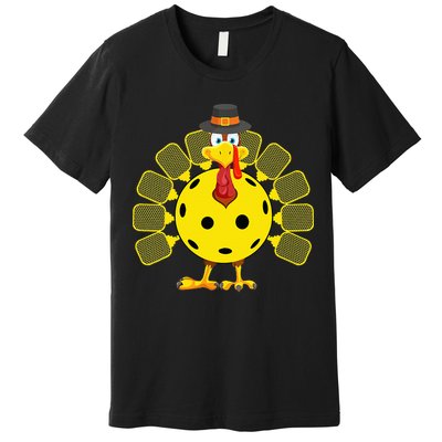 Funny Pickleball Thanksgiving Golf Ball Turkey Lover Premium T-Shirt