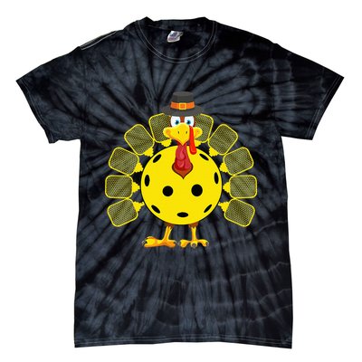 Funny Pickleball Thanksgiving Golf Ball Turkey Lover Tie-Dye T-Shirt