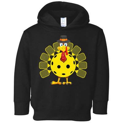 Funny Pickleball Thanksgiving Golf Ball Turkey Lover Toddler Hoodie