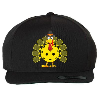 Funny Pickleball Thanksgiving Golf Ball Turkey Lover Wool Snapback Cap