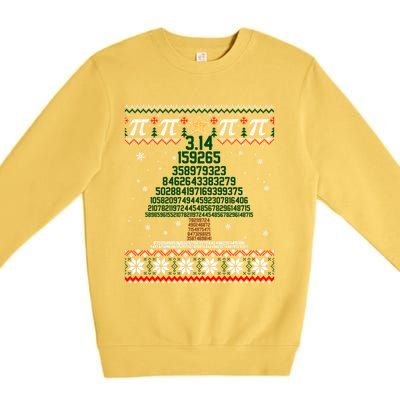 Funny Pi Tree Christmas Math Teacher Ugly Sweater Funny Gift Premium Crewneck Sweatshirt