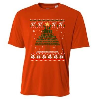 Funny Pi Tree Christmas Math Teacher Ugly Sweater Funny Gift Cooling Performance Crew T-Shirt