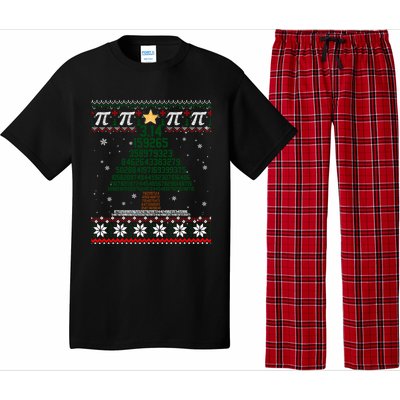 Funny Pi Tree Christmas Math Teacher Ugly Sweater Funny Gift Pajama Set