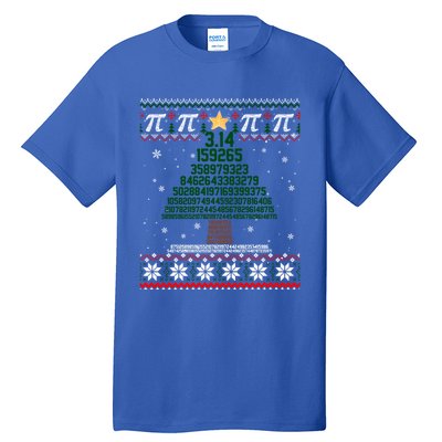 Funny Pi Tree Christmas Math Teacher Ugly Sweater Funny Gift Tall T-Shirt