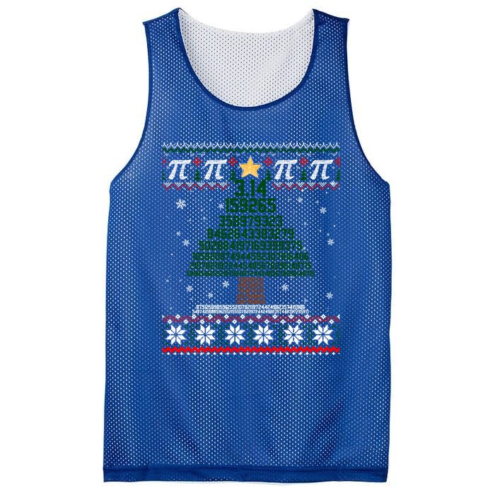 Funny Pi Tree Christmas Math Teacher Ugly Sweater Funny Gift Mesh Reversible Basketball Jersey Tank