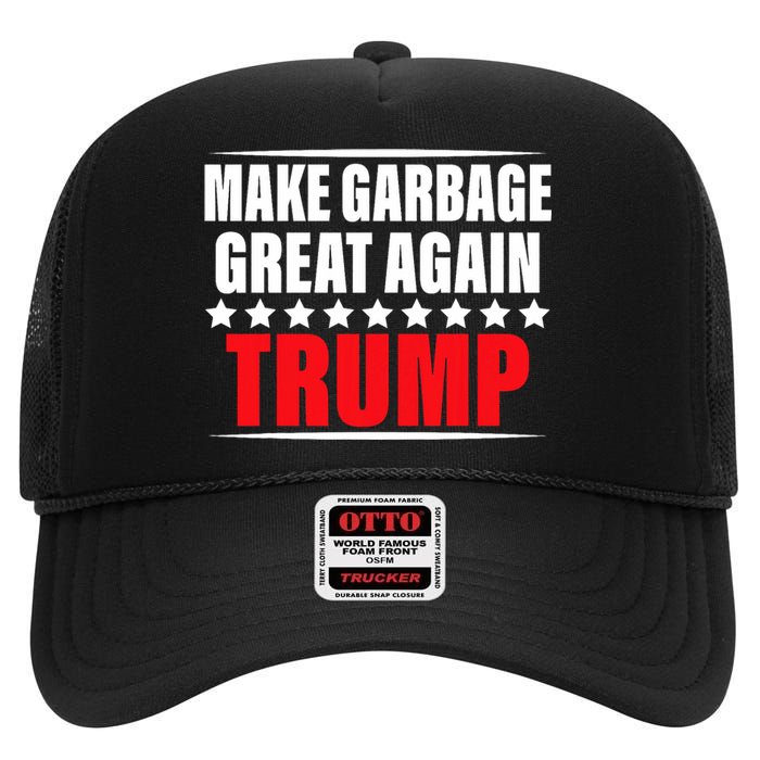 Funny Pro Trump Make Garbage Great Again High Crown Mesh Back Trucker Hat