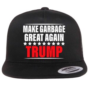 Funny Pro Trump Make Garbage Great Again Flat Bill Trucker Hat