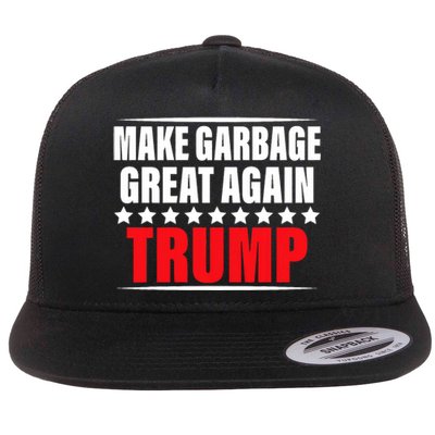 Funny Pro Trump Make Garbage Great Again Flat Bill Trucker Hat