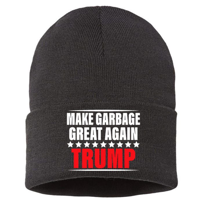 Funny Pro Trump Make Garbage Great Again Sustainable Knit Beanie