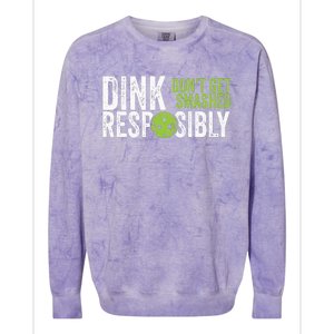 Funny Pickleball Team Clothing Dink Responsibly Colorblast Crewneck Sweatshirt