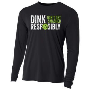 Funny Pickleball Team Clothing Dink Responsibly Cooling Performance Long Sleeve Crew