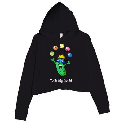 Fun Pickleball, Tickle My Pickle, Juggling Pickleballs Crop Fleece Hoodie