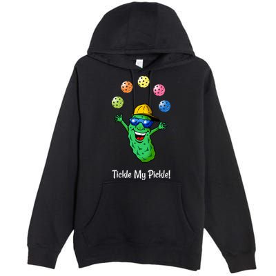 Fun Pickleball, Tickle My Pickle, Juggling Pickleballs Premium Pullover Hoodie