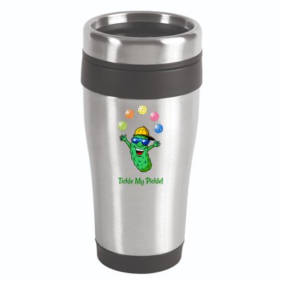 Fun Pickleball, Tickle My Pickle, Juggling Pickleballs 16oz Travel Tumbler