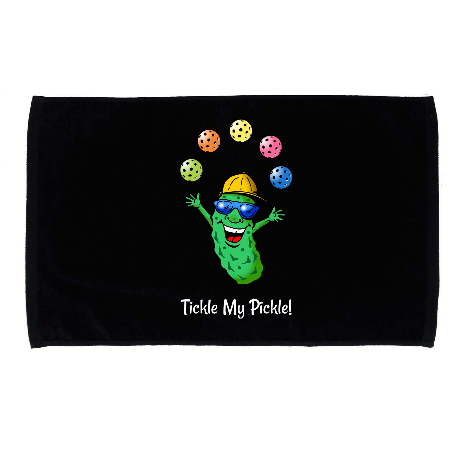 Fun Pickleball, Tickle My Pickle, Juggling Pickleballs Microfiber Hand Towel