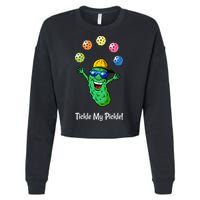Fun Pickleball, Tickle My Pickle, Juggling Pickleballs Cropped Pullover Crew