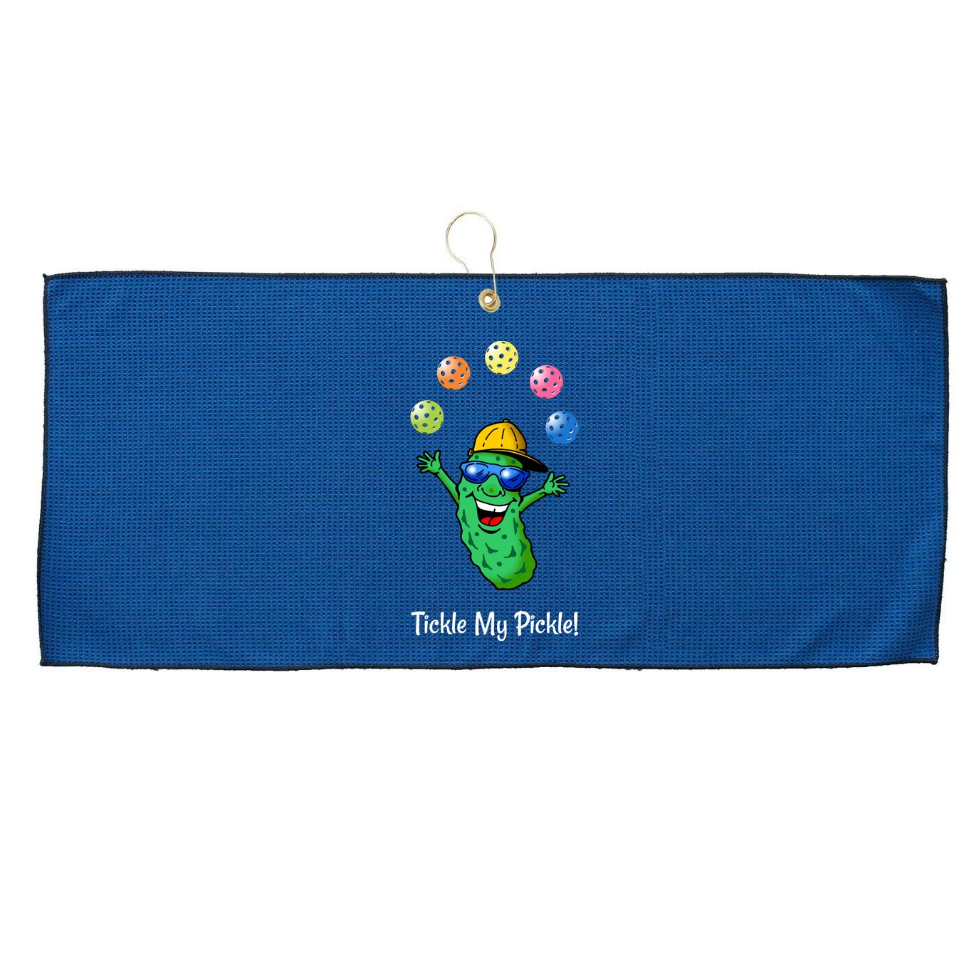 Fun Pickleball, Tickle My Pickle, Juggling Pickleballs Large Microfiber Waffle Golf Towel