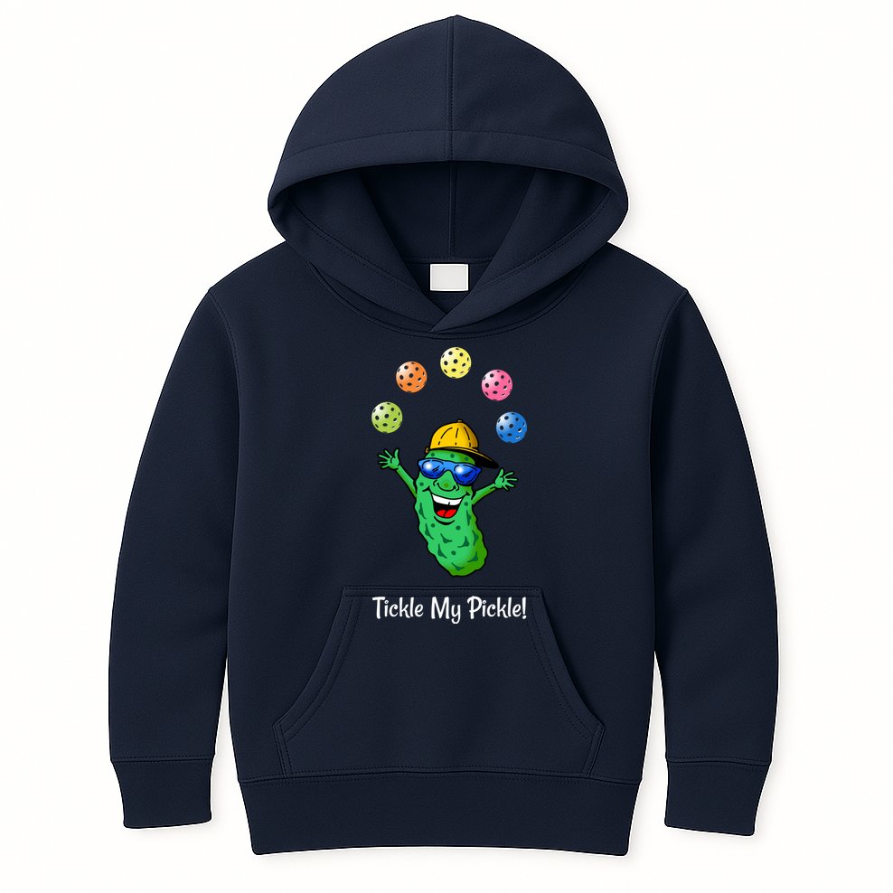 Fun Pickleball, Tickle My Pickle, Juggling Pickleballs Kids Hoodie