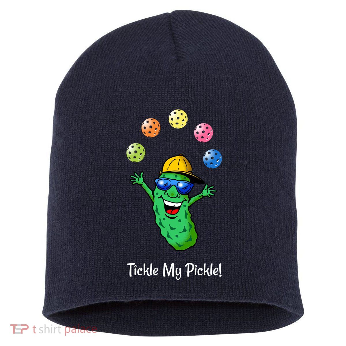 Fun Pickleball, Tickle My Pickle, Juggling Pickleballs Short Acrylic Beanie