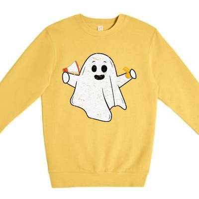 Funny PE Teacher Ghost Spooky Vibes Vintage Halloween Premium Crewneck Sweatshirt