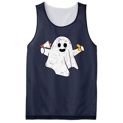 Funny PE Teacher Ghost Spooky Vibes Vintage Halloween Mesh Reversible Basketball Jersey Tank