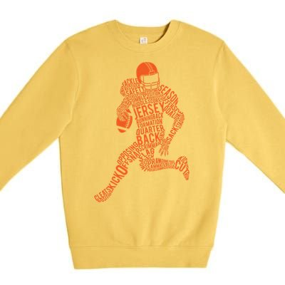 Football Player Typography Gift Premium Crewneck Sweatshirt