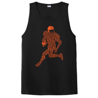 Football Player Typography Gift PosiCharge Competitor Tank