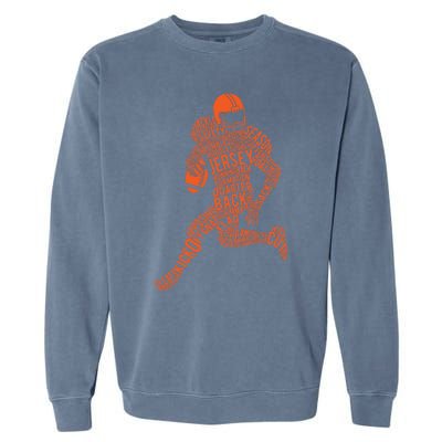 Football Player Typography Gift Garment-Dyed Sweatshirt